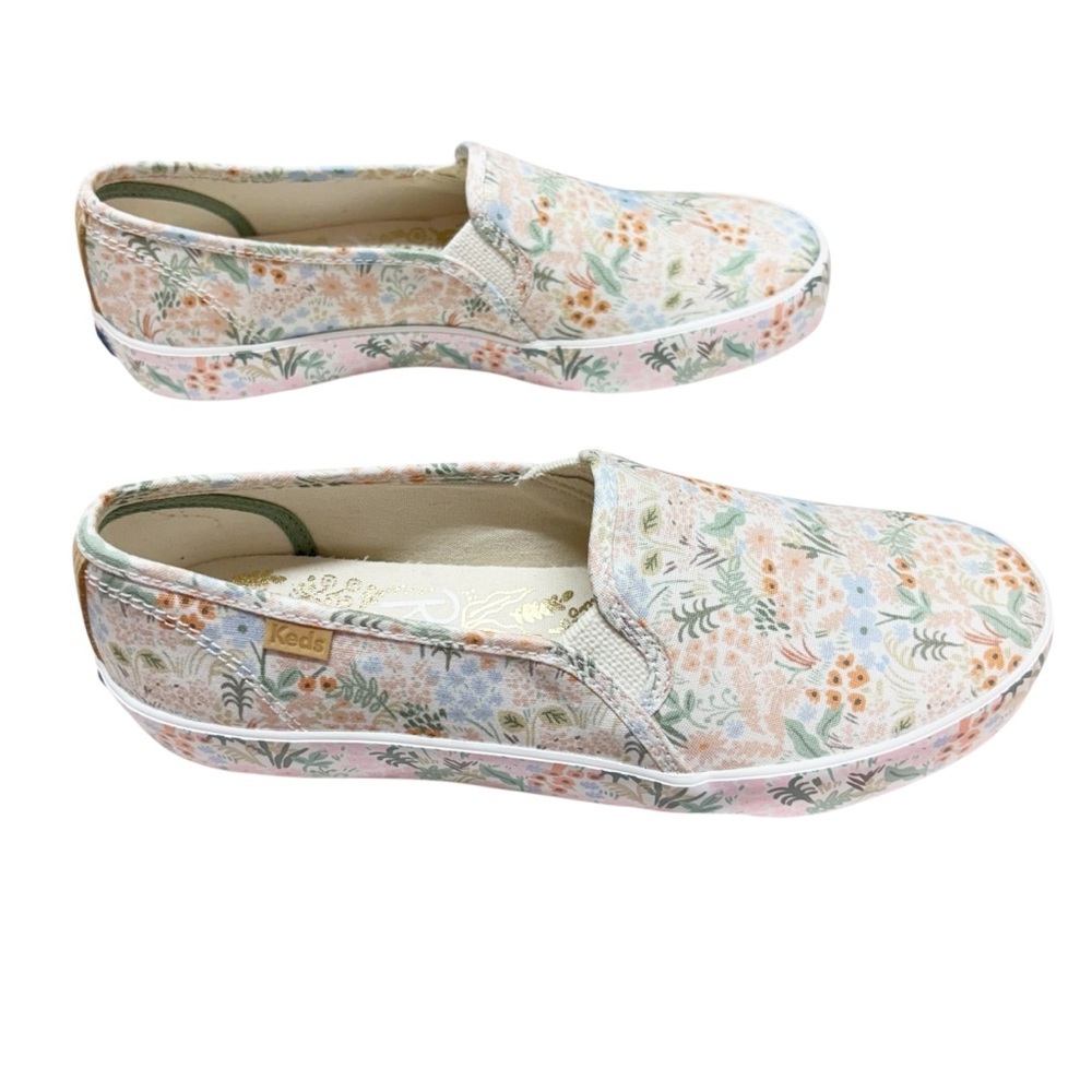 NWOT Keds x Rifle Paper Co Double Decker Meadow Sneakers Floral Casual Slip On 8 - Picture 4 of 12